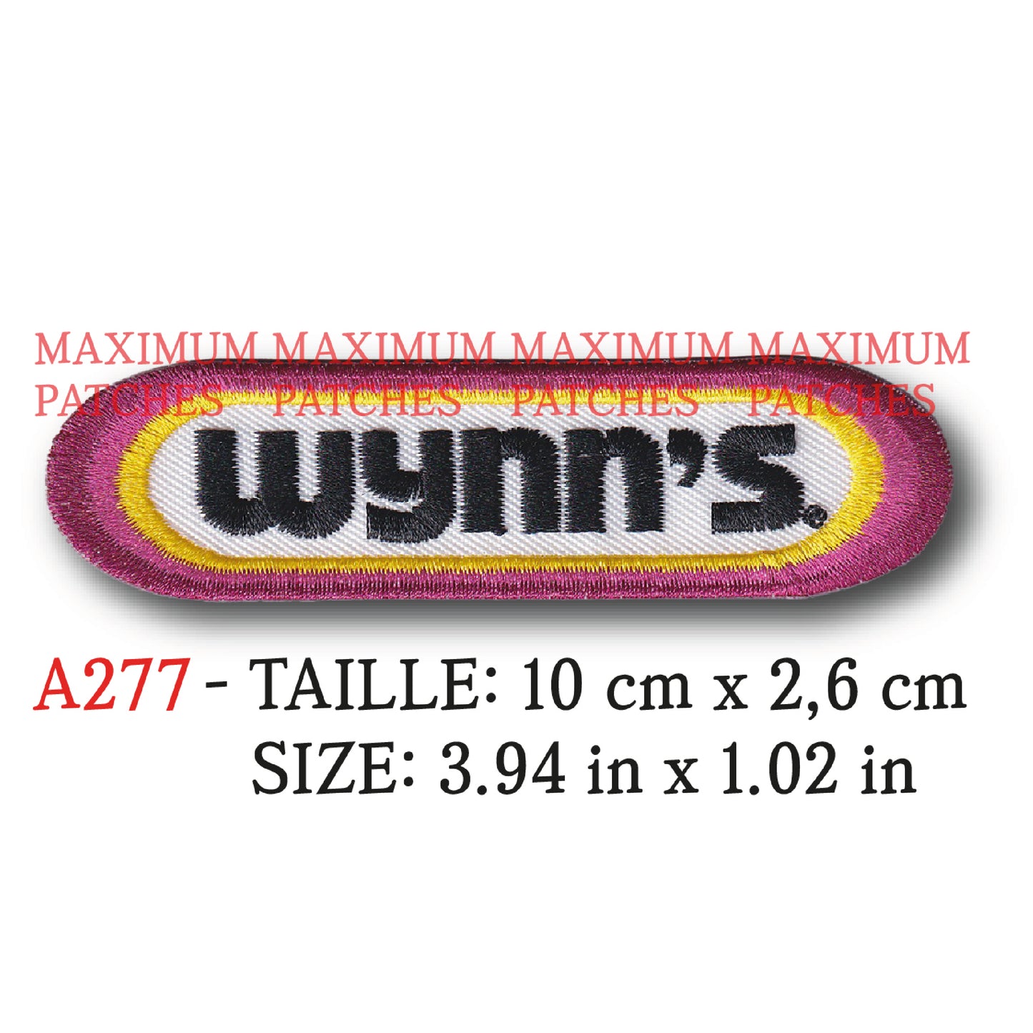 MAXIMUMPATCHES - 10 cm x 2,6 cm - Ecusson Patch Brodé Thermocollant - Additif Lubrifiant Automobile Moto France