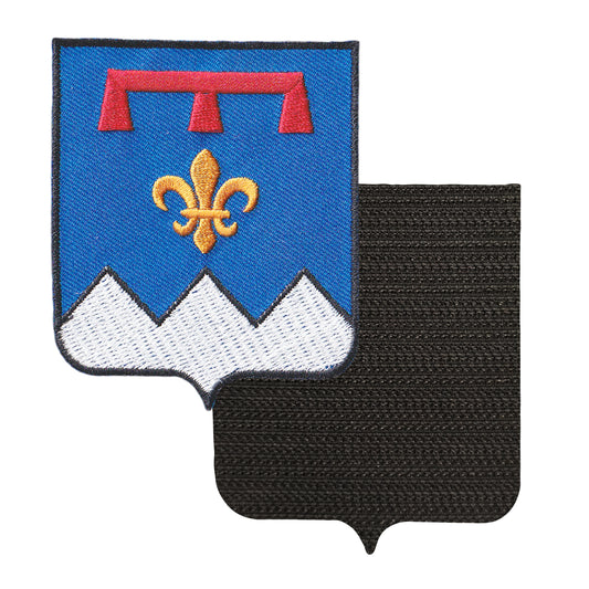MAXIMUMPATCHES - 04 Alpes De Hautes Provence - 6,5 cm x 8 cm - Ecusson Patch Brodé Avec Scratch Cousu Au Dos + Carré Scratch A Coudre, Face Opposé 10 cm x 10 cm Offert / Département Région Territoire France
