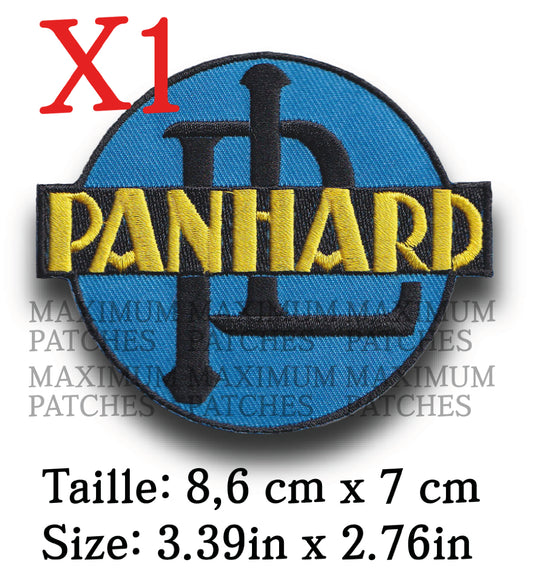 MAXIMUMPATCHES - Ecusson Thermocollant Brodé - 8,6 cm x 7 cm - Patch Toppa Aufnäher Vintage Voiture Moto Automobile Biker Panhard