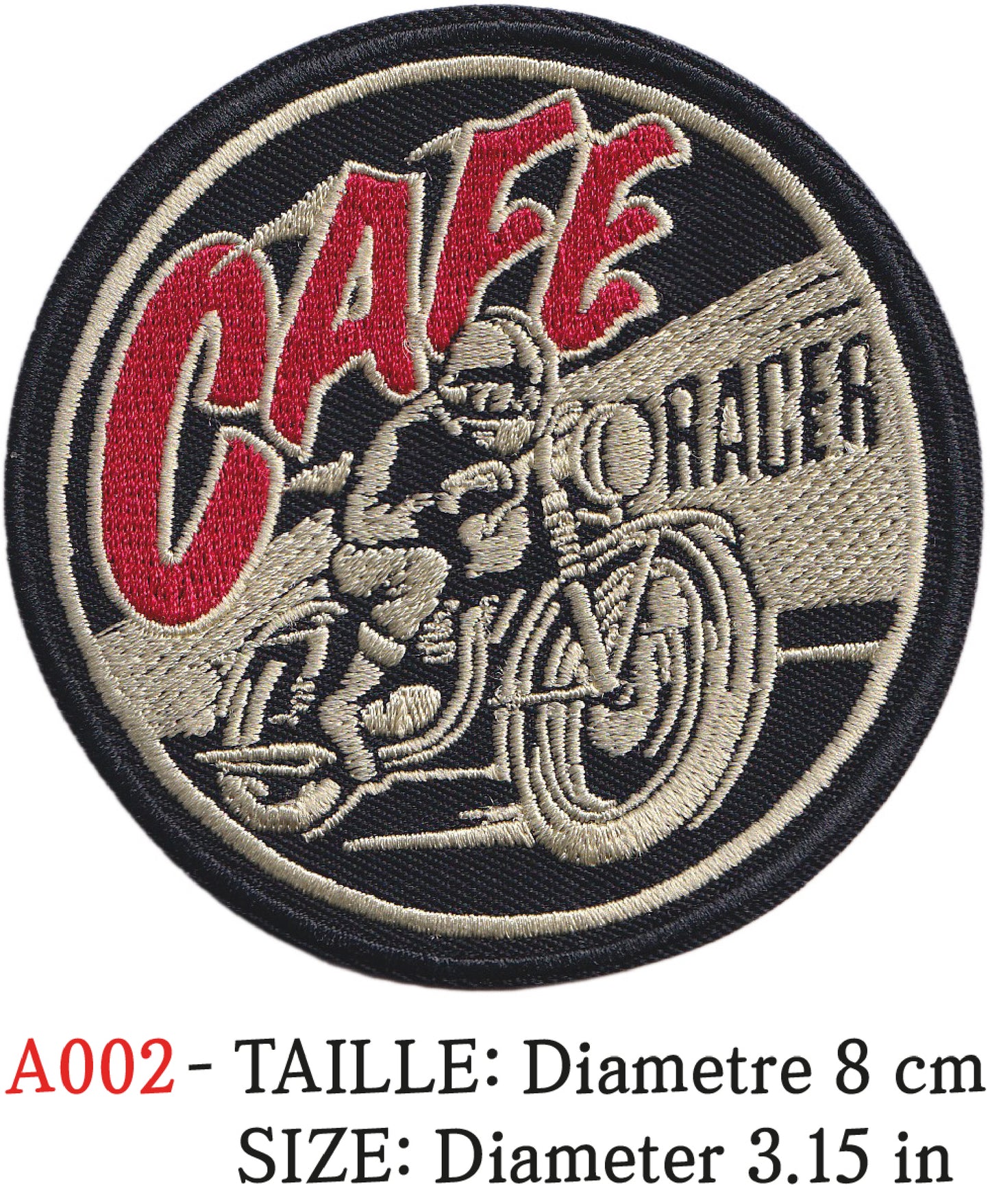 MAXIMUMPATCHES - Ecusson Patch Thermocollant - Diametre 8 cm - Café Racer