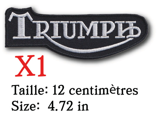 MAXIMUMPATCHES - Ecusson Patch Brodé Thermocollant - Longueur 12 cm - Moto Motocycle Uk Royaume-Uni Rétro Vintage Combinaison Pilote Triumph