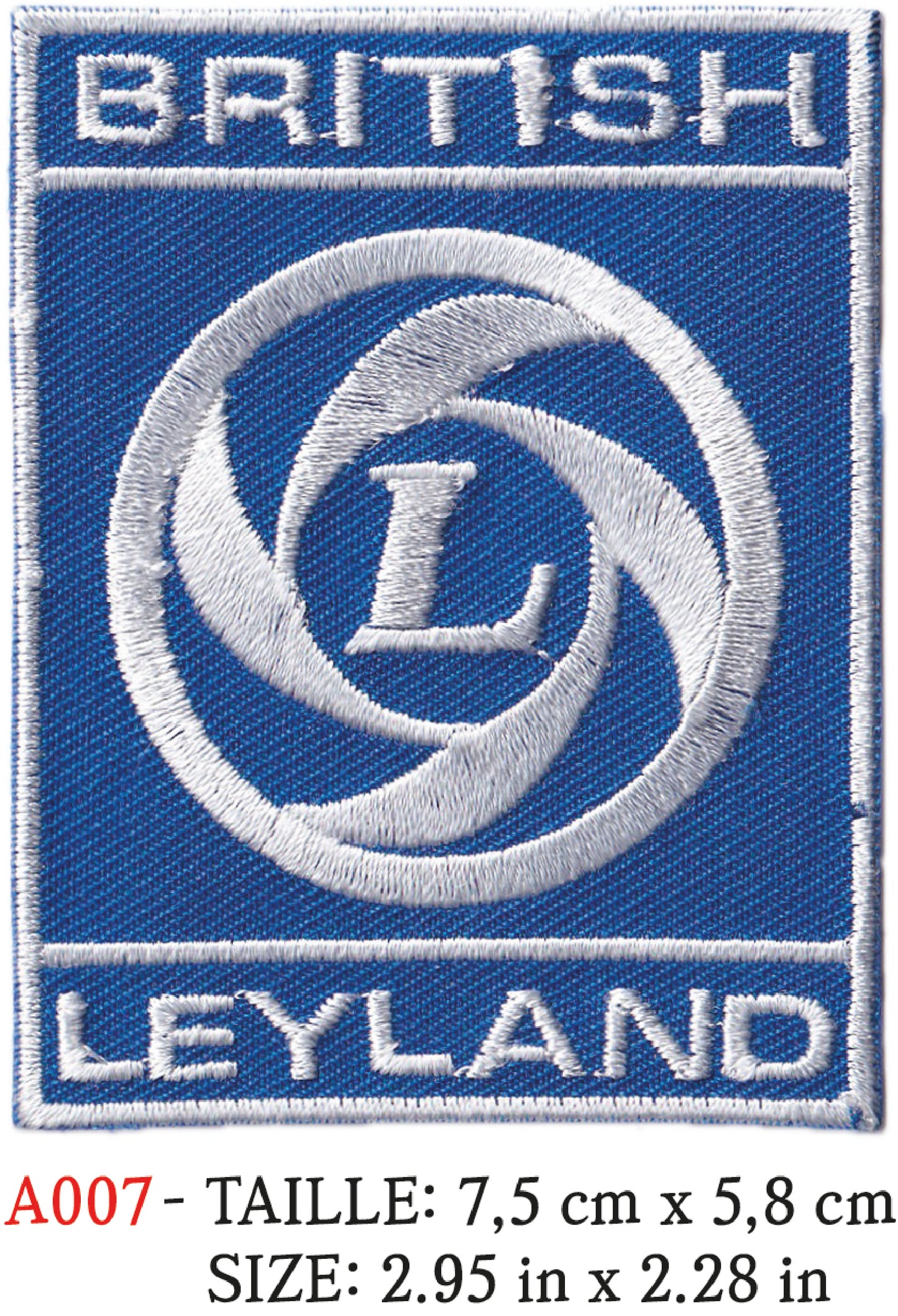 MAXIMUMPATCHES - Ecusson Patch Brodé Thermocollant - 7,5 cm x 5,8 cm - Automobile Royaume-Uni Rétro Vintage Combinaison Pilote British Leyland