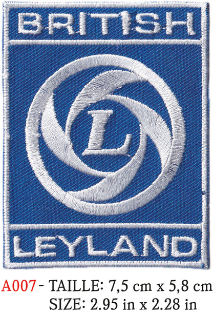 MAXIMUMPATCHES - Ecusson Patch Brodé Thermocollant - 7,5 cm x 5,8 cm - Automobile Royaume-Uni Rétro Vintage Combinaison Pilote British Leyland