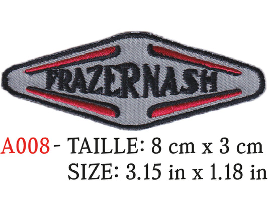 MAXIMUMPATCHES - Ecusson Patch Brodé Thermocollant - 8 cm x 3 cm - Automobile Usa Rétro Vintage Combinaison Pilote Frazernash