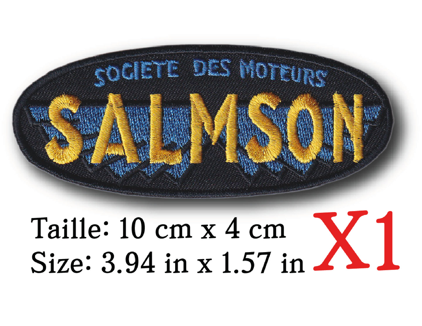 MAXIMUMPATCHES - Ecusson Patch Brodé Thermocollant - 10 cm x 4 cm - Automobile France Rétro Vintage Combinaison Pilote Salmson