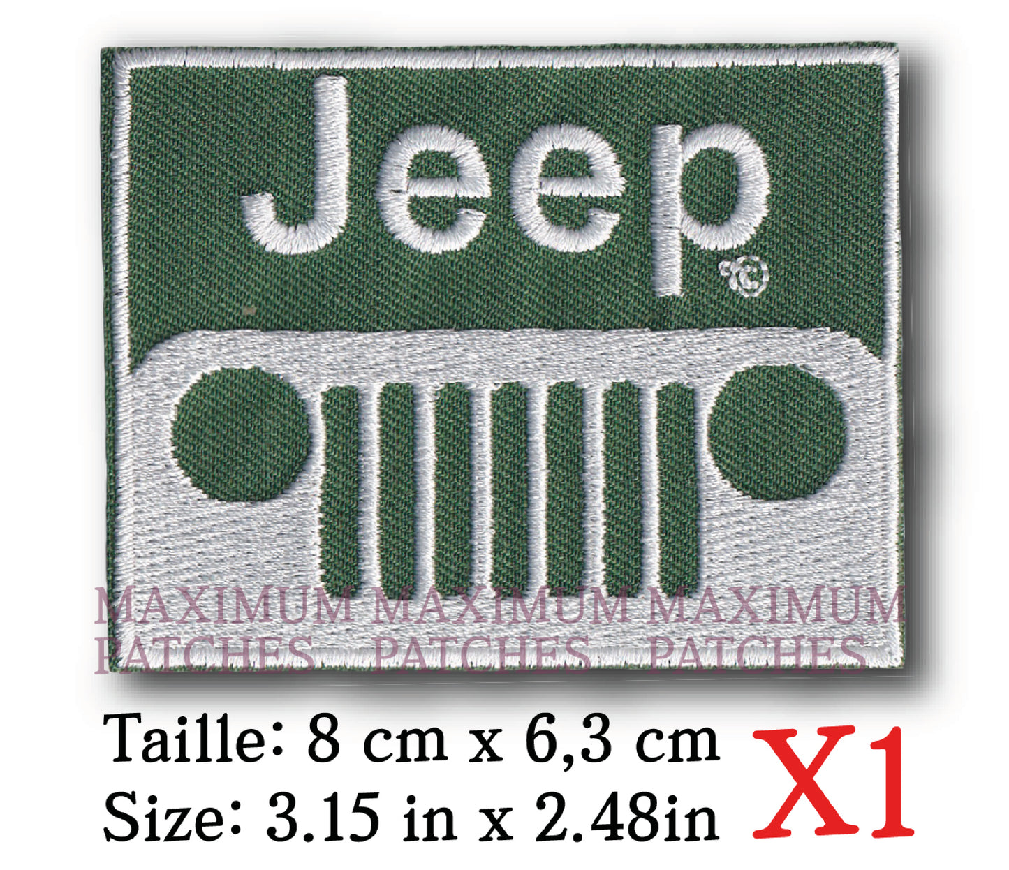 MAXIMUMPATCHES - Ecusson Patch Brodé Thermocollant - 8 cm x 6,3 cm - Voiture 4x4 Américaine Tout Terrain Off Road All 4 Jeep