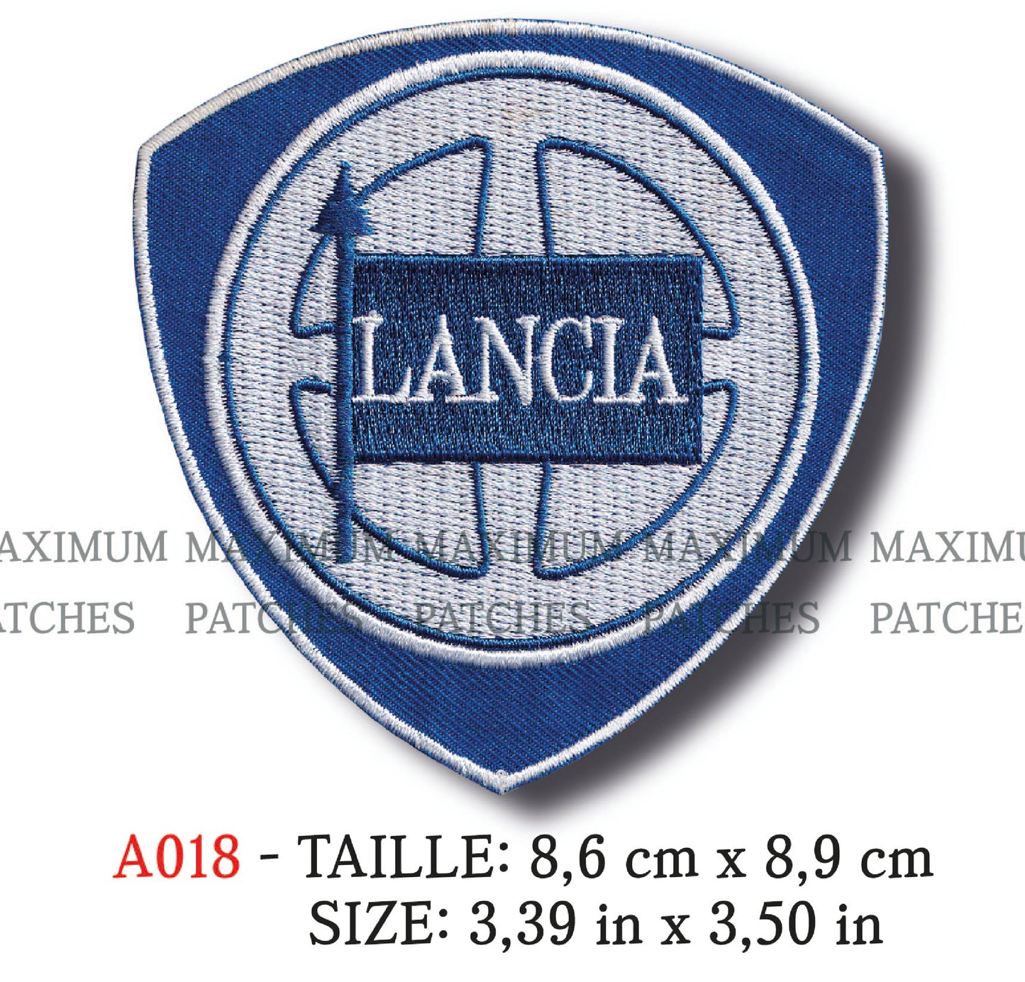MAXIMUMPATCHES - Ecusson Patch Brodé Thermocollant - 8,6 cm x 8,9 cm - Automobile Moto Rétro Vintage Italie Stratos Rallye