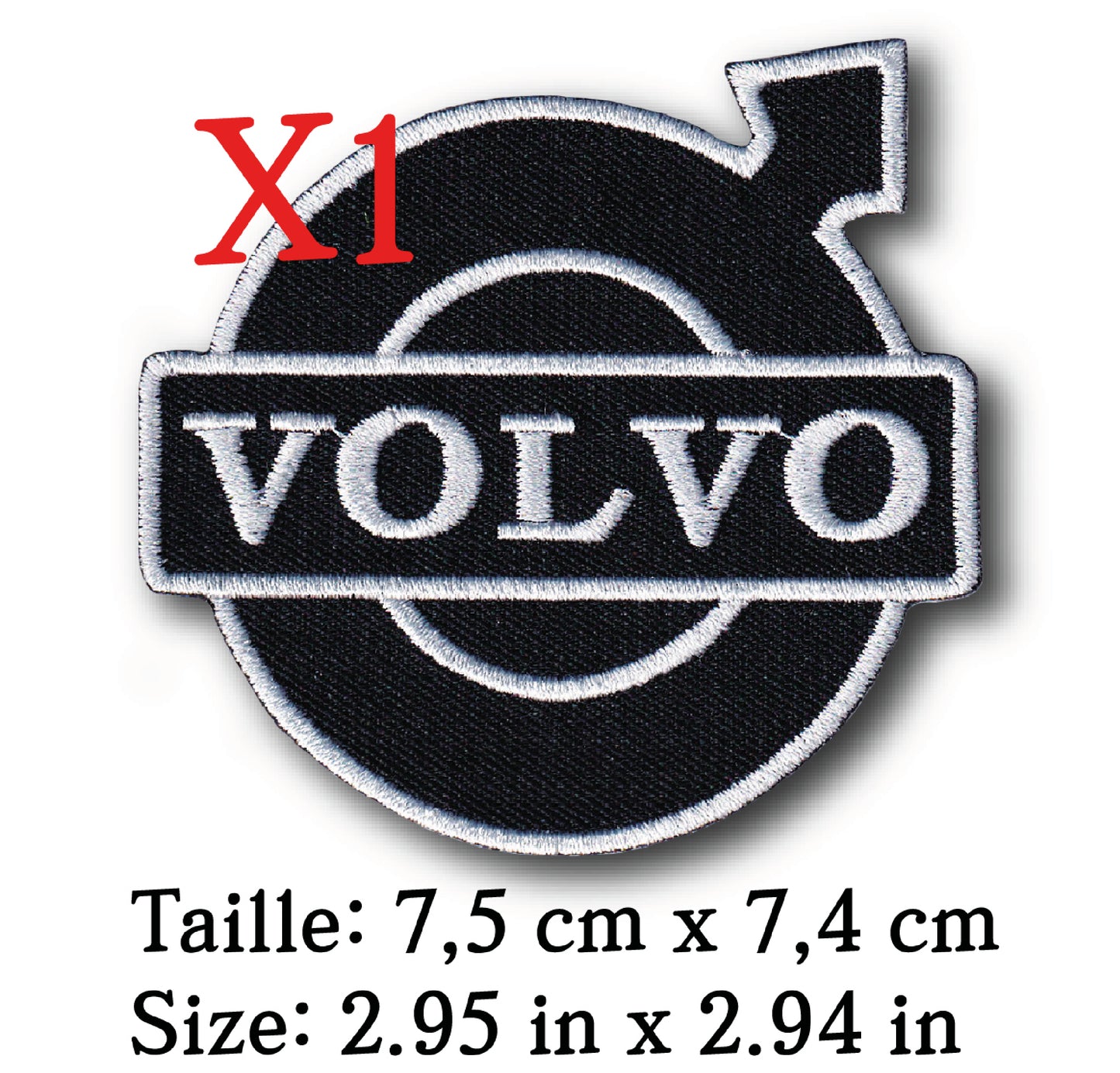 MAXIMUMPATCHES - 7,5 cm x 7,4 cm - Ecusson Patch Brodé Thermocollant - Automobile Publicité Marque Logo Suede