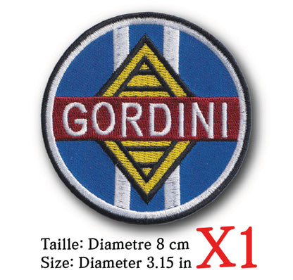 MAXIMUMPATCHES - Ecusson Patch Brodé Thermocollant - Diametre 8 cm - Automobile Moto Rétro Vintage Gordini