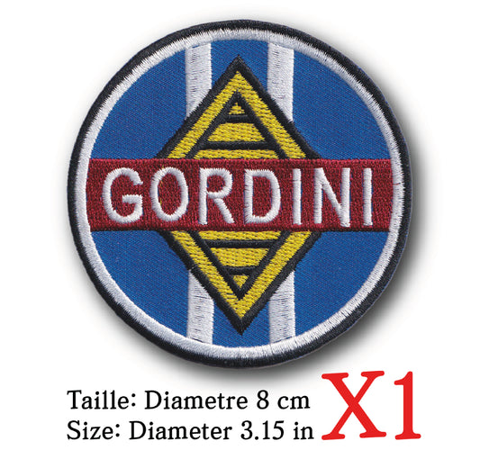 MAXIMUMPATCHES - Ecusson Patch Brodé Thermocollant - Diametre 8 cm - Automobile Moto Rétro Vintage Gordini