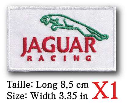 MAXIMUMPATCHES - Longueur 8,5 cm - Ecusson Patch Brodé Thermocollant - Ecusson Patch Brodé Thermocollant - Automobile Publicité Marque Logo Uk Royaume Uni Anglaise Jaguar