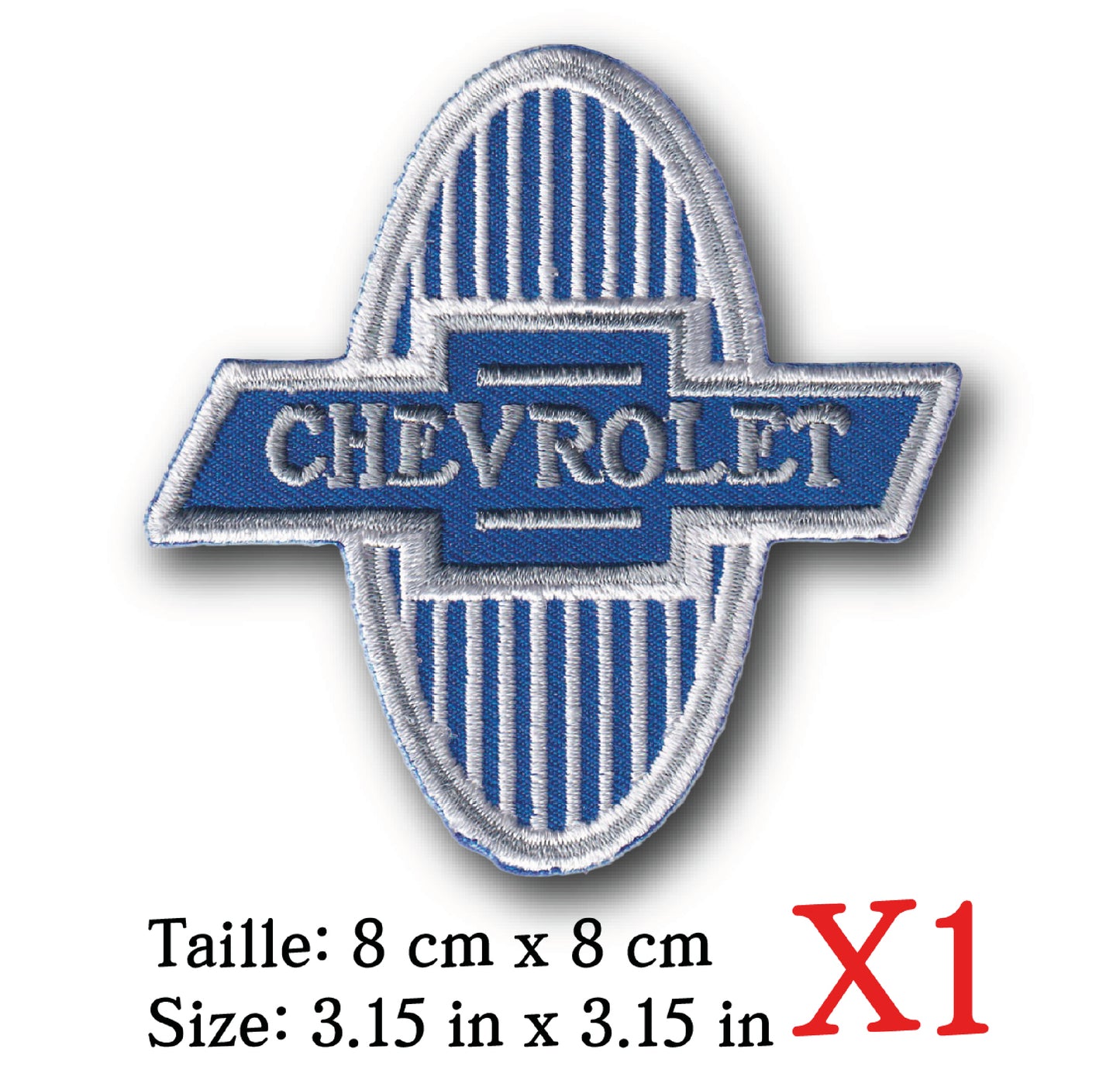MAXIMUMPATCHES - Ecusson Patch Brodé Thermocollant - 8 cm x 8 cm - Automobile Voiture Impala Bel-Air Malibu Corvair Chevrolet