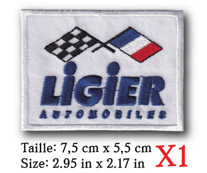 MAXIMUMPATCHES - Ecusson Patch Brodé Thermocollant - 7,5 cm x 5,5 cm - Automobile Voiture France Combinaison Pilote Ligier