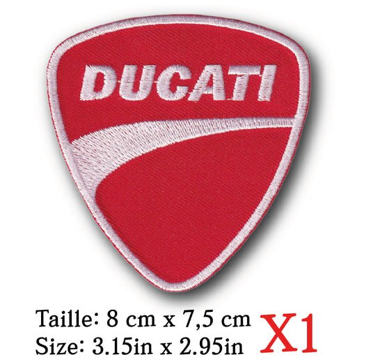 MAXIMUMPATCHES - Ecusson Patch Brodé Thermocollant - 8 cm x 7,5 cm - Moto Italie Motogp Grand prix supermotard scrambler sport motocycle roadster compétition enduro hypermotard supersport Ducati