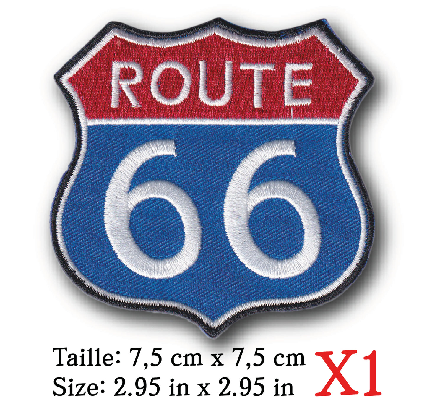 MAXIMUMPATCHES - Ecusson Patch Brodé Thermocollant - 7,5 cm x 7,5 cm - Logo Rétro Vintage Usa États-Unis Biker Country Route 66