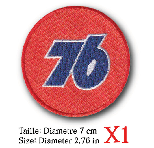 MAXIMUMPATCHES - Ecusson Patch Brodé Thermocollant - Diamètre 7 cm - Union 76