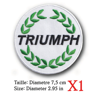 MAXIMUMPATCHES - Ecusson Patch Brodé Thermocollant - Longueur 7,5 cm - Automobile Voiture Ancienne Uk Combinaison Pilote Triumph
