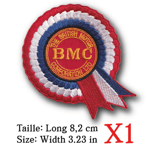 MAXIMUMPATCHES - Longueur 8,2 cm - Ecusson Patch Brodé Thermocollant - Automobile Publicité Marque Logo Bmc British Motor Corporation