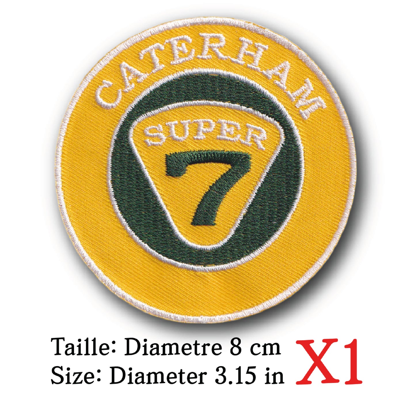 MAXIMUMPATCHES - Ecusson Patch Brodé Thermocollant - Diamètre 8 cm - Automobile Moto Voiture Rétro Vintage Caterham Super 7