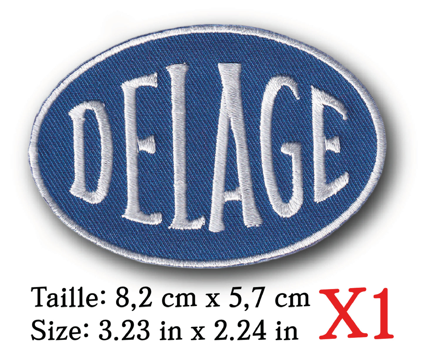 MAXIMUMPATCHES - Ecusson Patch Brodé Thermocollant - 8,2 cm x 5,7 cm - Automobile Voiture Ancienne Course Combinaison Pilote Delage