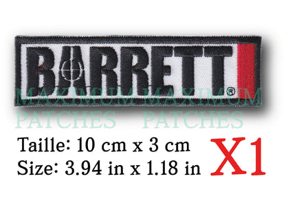MAXIMUMPATCHES - 10 cm x 3 cm - Ecusson Patch Brodé Thermocollant - Automobile Publicité Marque Logo Barrett