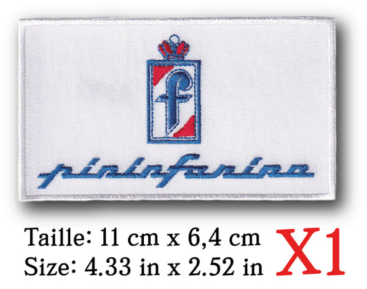 MAXIMUMPATCHES - Ecusson Patch Brodé Thermocollant - 11 cm x 6,4 cm - Automobile Moto Rétro Vintage Pininfarina