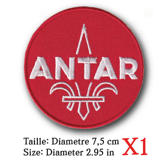 MAXIMUMPATCHES - Ecusson Patch Brodé Thermocollant - Diamètre 7,5 cm - Automobile Moto Voiture Rétro Vintage Antar
