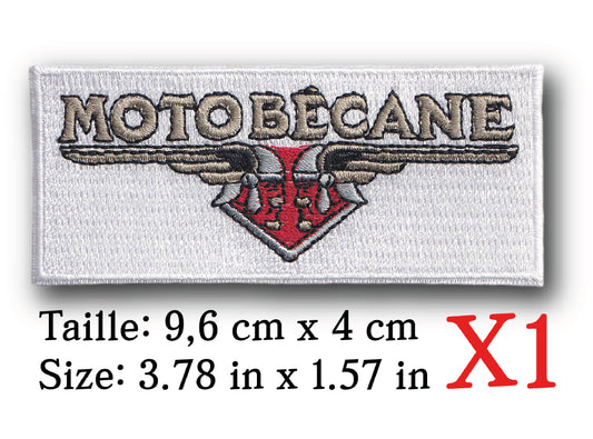 MAXIMUMPATCHES - Ecusson Patch Brodé Thermocollant - 9,6 cm x 4 cm - Cyclomoteur Rétro Vintage Vélomoteur Moto Motocycle Combinaison Pilote Motobécane