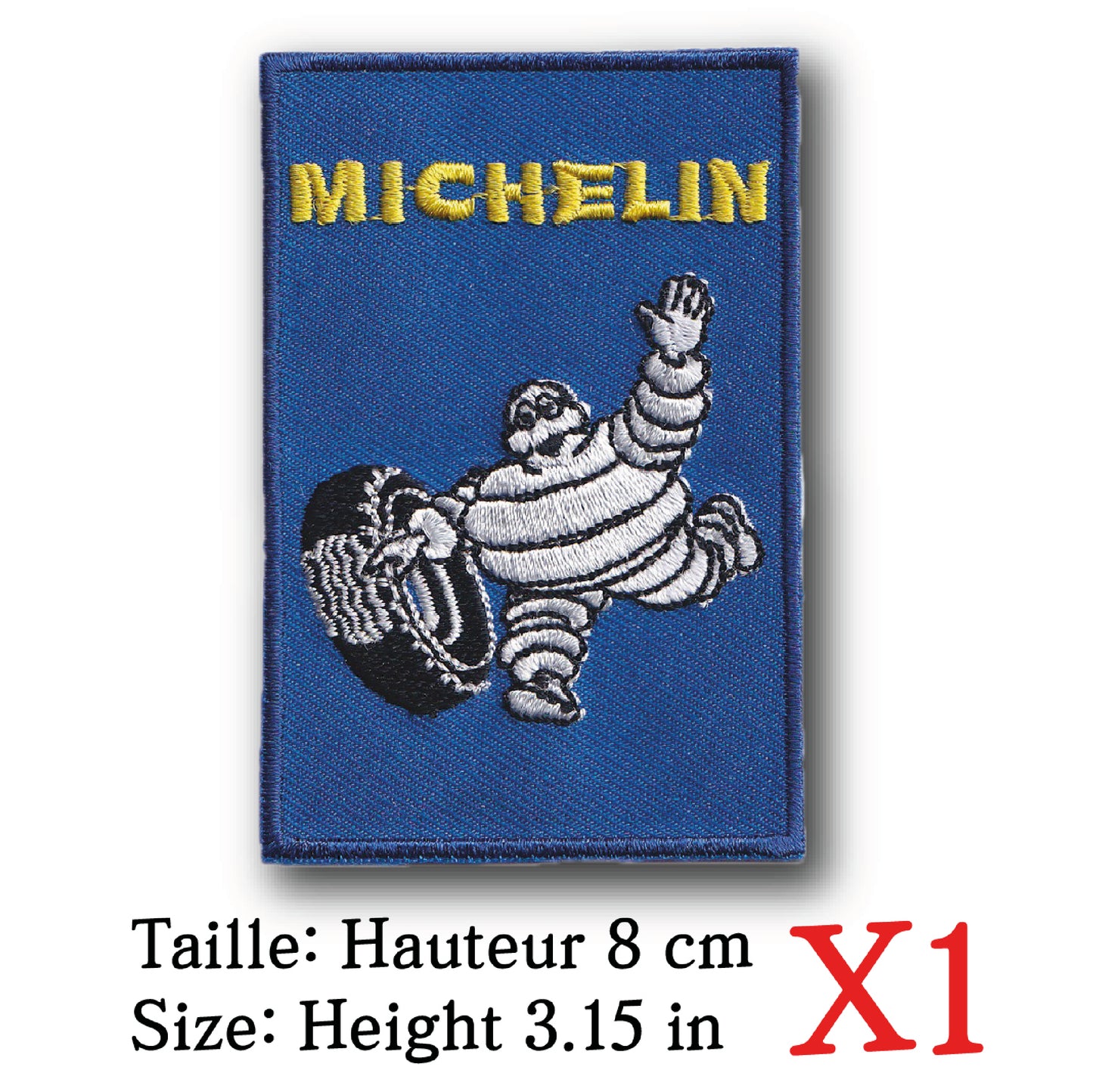 MAXIMUMPATCHES - Ecusson Patch Brodé Thermocollant - Hauteur 8 cm - Automobile Moto Rétro Vintage Michelin