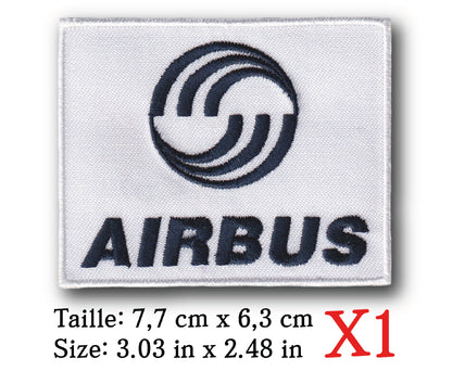 MAXIMUMPATCHES - Ecusson Patch Brodé Thermocollant - 7,7 cm x 6,3 cm - Avion Rétro Vintage Airbus