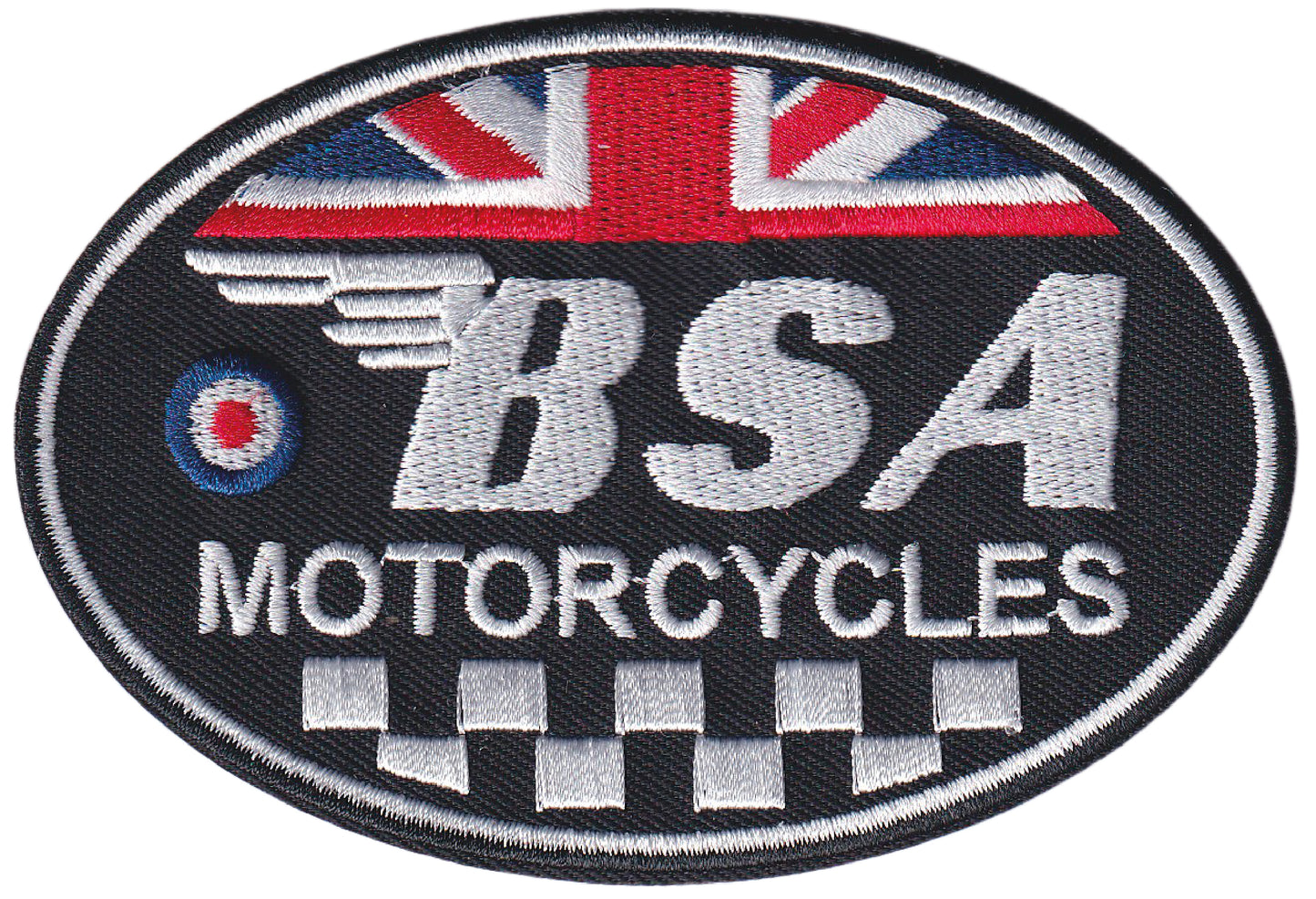 MAXIMUMPATCHES - 10 cm x 6,7 cm - Ecusson Patch Brodé Thermocollant - Moto Anglais Uk Gold Star Logo Rétro Vintage Bsa