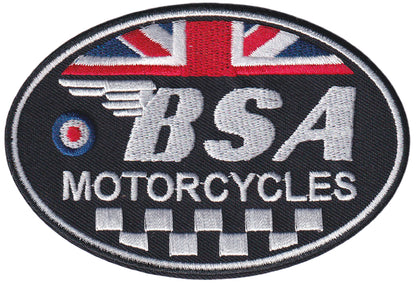 MAXIMUMPATCHES - 10 cm x 6,7 cm - Ecusson Patch Brodé Thermocollant - Moto Anglais Uk Gold Star Logo Rétro Vintage Bsa