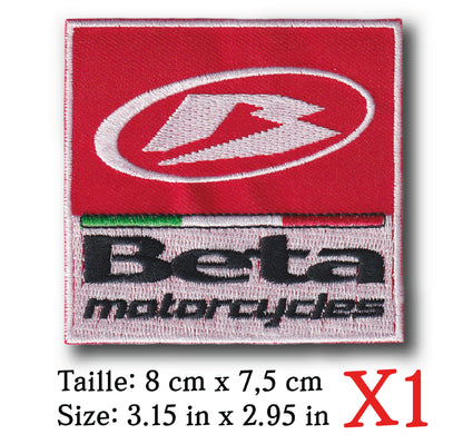 MAXIMUMPATCHES - Ecusson Patch Brodé Thermocollant - 8 cm x 7,5 cm - Automobile Moto Rétro Vintage Beta