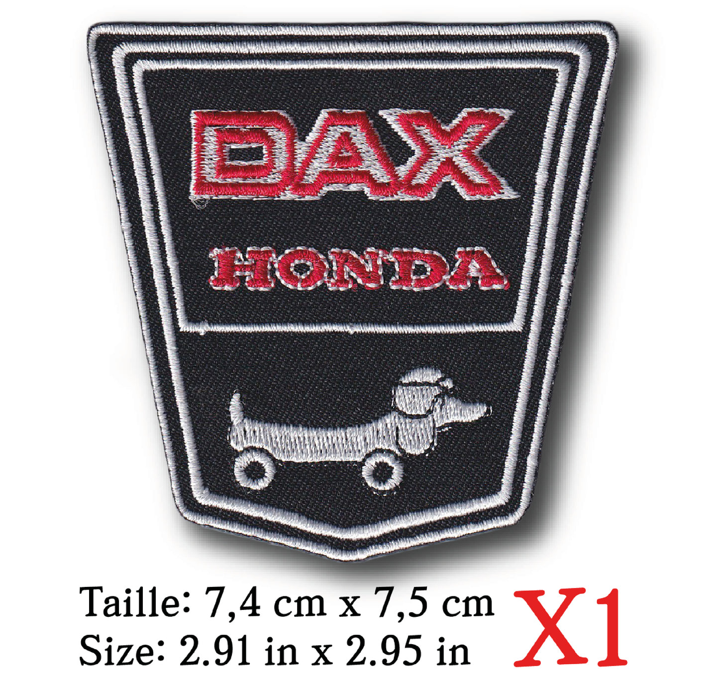 MAXIMUMPATCHES - Ecusson Patch Brodé Thermocollant - 7,4 cm x 7,5 cm - Moto Scooter Vélomoteur 50cm3 Dax