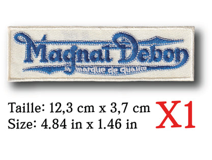 MAXIMUMPATCHES - 12,3 cm x 3,7 cm - Ecusson Patch Brodé Thermocollant - Moto Ancienne Logo Vintage France Magnat Debon
