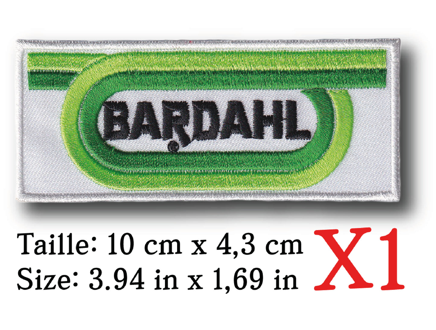 MAXIMUMPATCHES - Ecusson Patch Brodé Thermocollant - 10 cm x 4,3 cm - Bardahl Rétro Vintage Publicité Ancienne