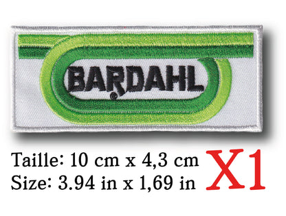 MAXIMUMPATCHES - Ecusson Patch Brodé Thermocollant - 10 cm x 4,3 cm - Bardahl Rétro Vintage Publicité Ancienne