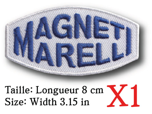 MAXIMUMPATCHES - Ecusson Patch Brodé thermocollant - Longueur 8 cm - Automobile Voiture Moto Magneti Marelli