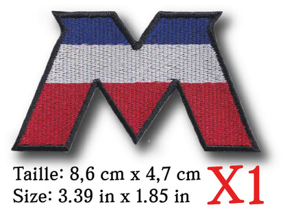 MAXIMUMPATCHES - Ecusson Patch Brodé Thermocollant - 8,6 cm x 4,7 cm - Moto Rétro Vintage Cyclomoteur Vélomoteur Combinaison Rétro Vintage Motobécane Mbk