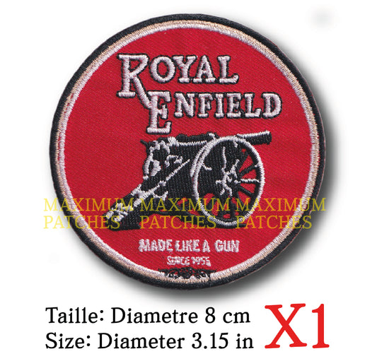 MAXIMUMPATCHES - Ecusson Patch Brodé Thermocollant - Diametre 8 cm - Automobile Moto Voiture Rétro Vintage Royal Enfield