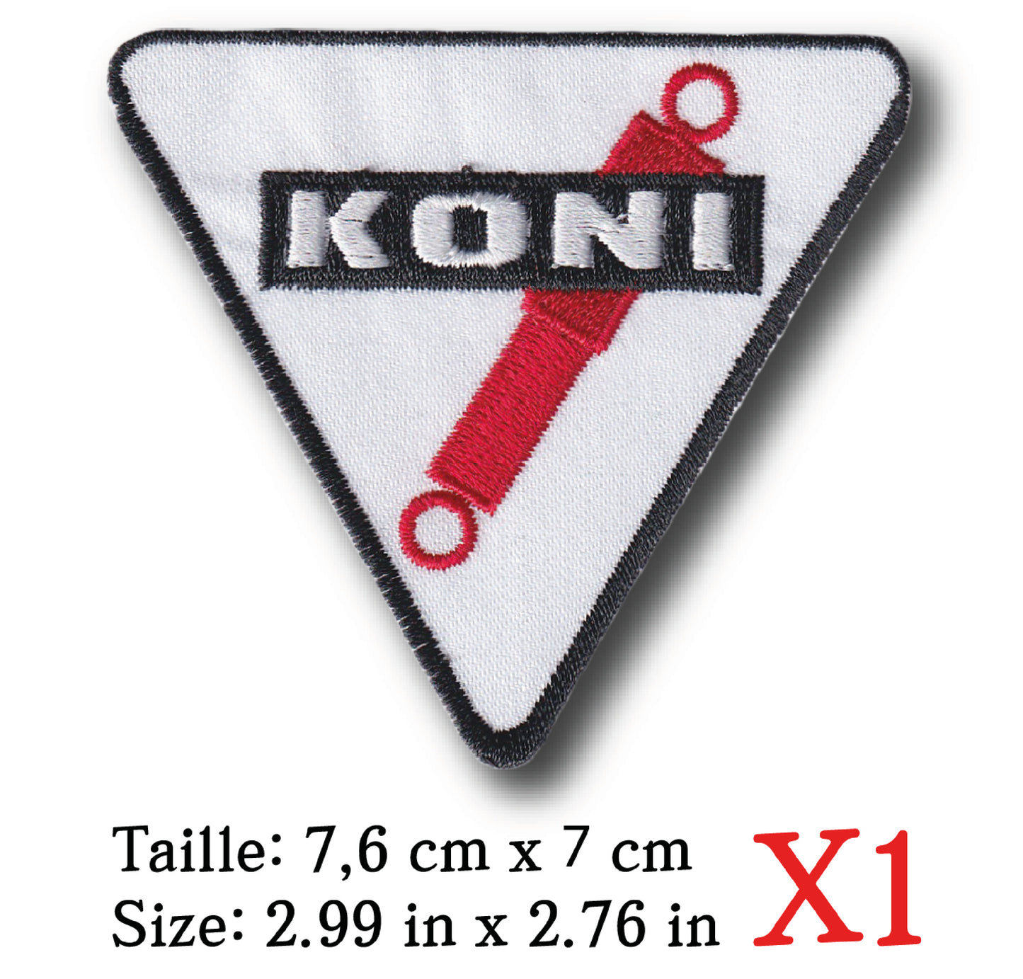 MAXIMUMPATCHES - 7,6 cm x 7 cm - Ecusson Patch Brodé Thermocollant - Automobile Publicité Marque Logo Moto Compétition Suspension Amortisseur koni