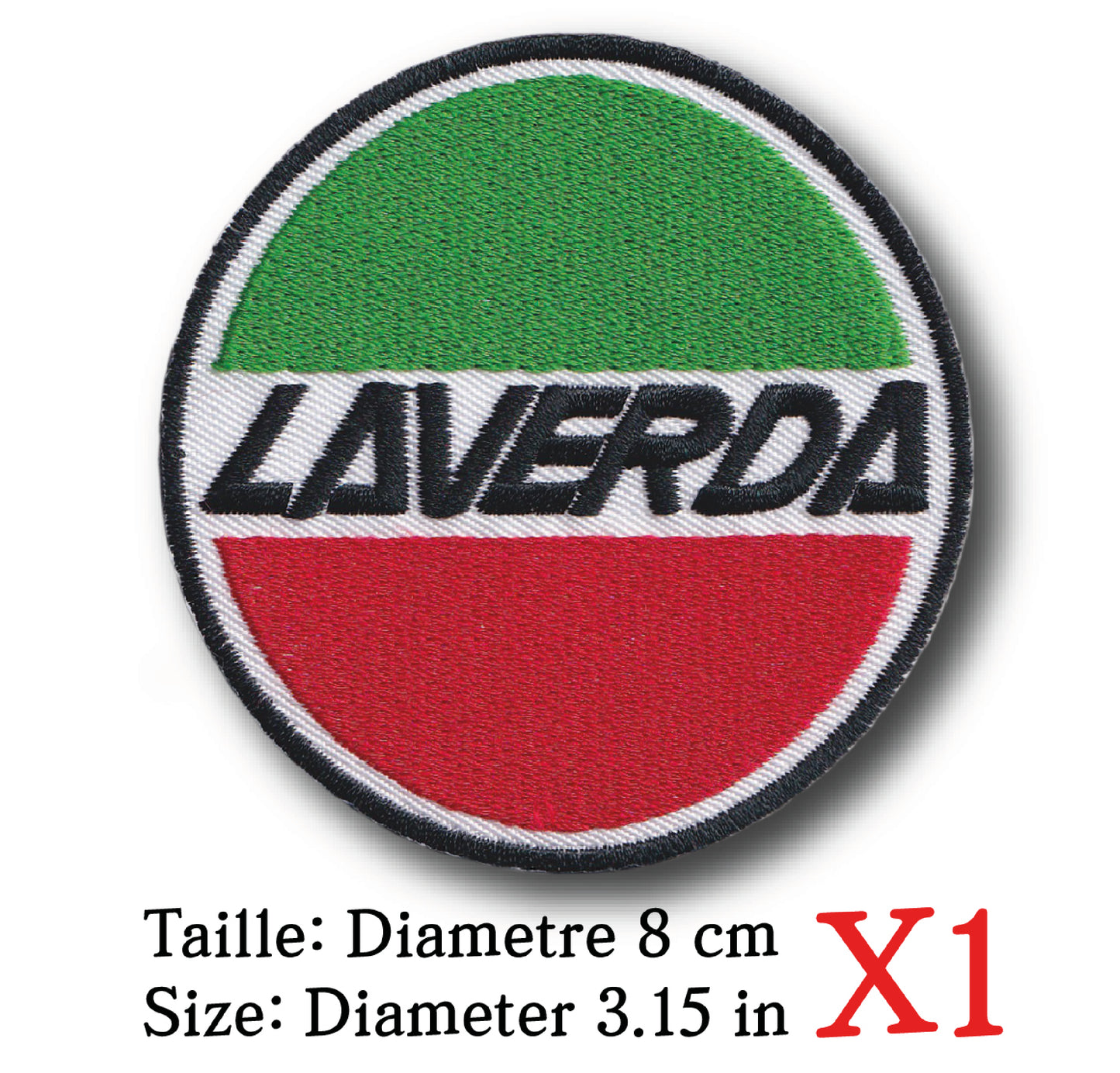 MAXIMUMPATCHES - Ecusson Patch Brodé Thermocollant - Diametre 8 cm - Moto Italienne Laverda
