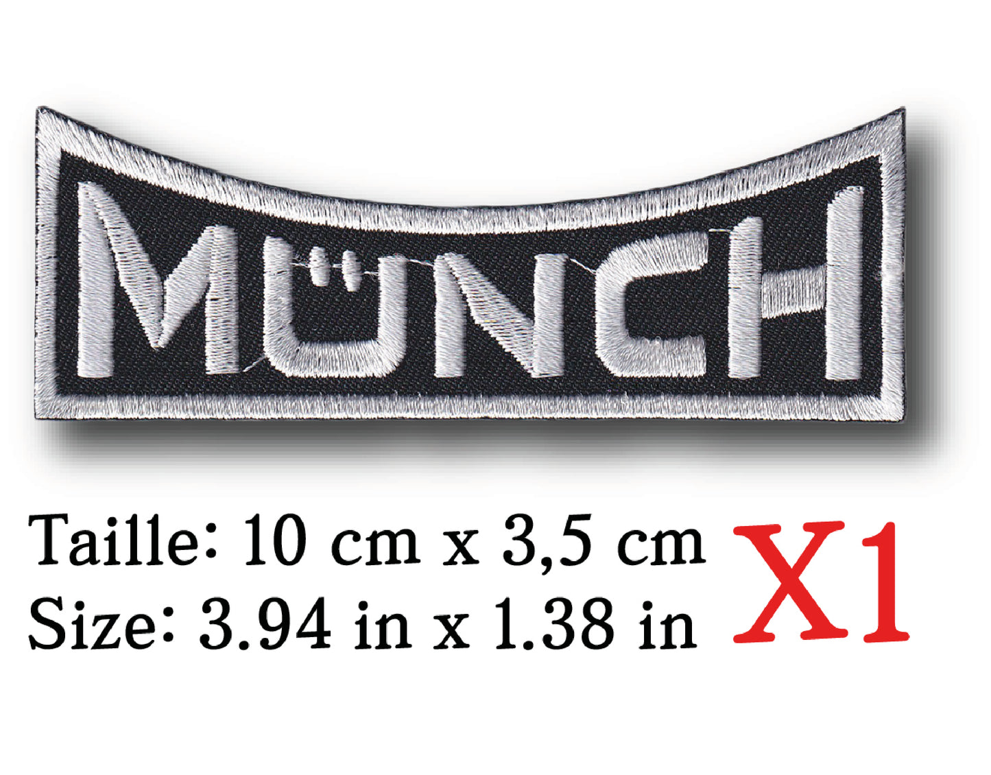 MAXIMUMPATCHES - 10 cm x 3,5 cm - Ecusson Patch Brodé Thermocollant - Automobile Publicité Marque Logo Moto Allemagne Munch