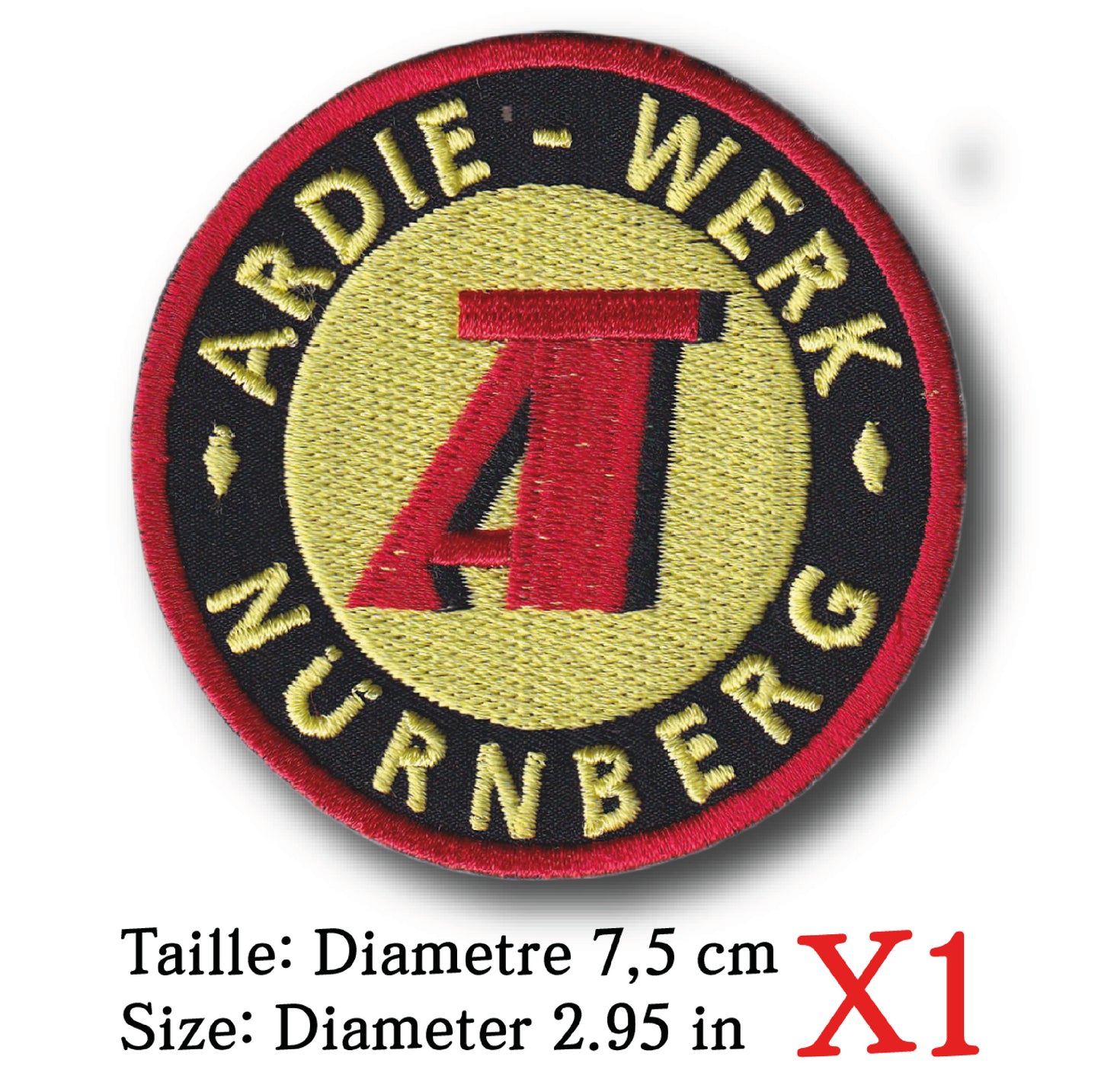 MAXIMUMPATCHES - Ecusson Patch Brodé Thermocollant - diamètre 7,5 cm - Auto Moto Ardie Werk Nurnberg