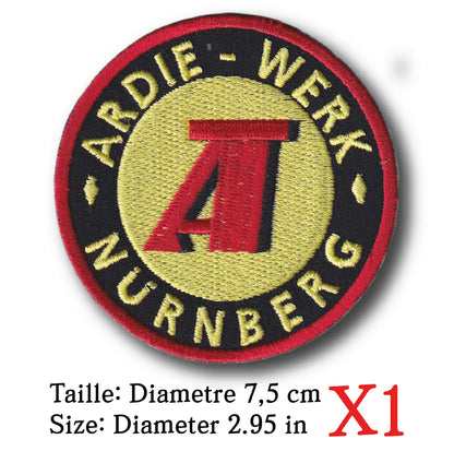 MAXIMUMPATCHES - Ecusson Patch Brodé Thermocollant - diamètre 7,5 cm - Auto Moto Ardie Werk Nurnberg