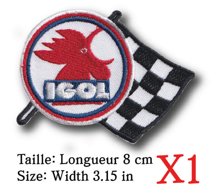 MAXIMUMPATCHES - Ecusson Patch Brodé Thermocollant - Longueur 8 cm - Automobile Moto Rétro Vintage France Igol Huile