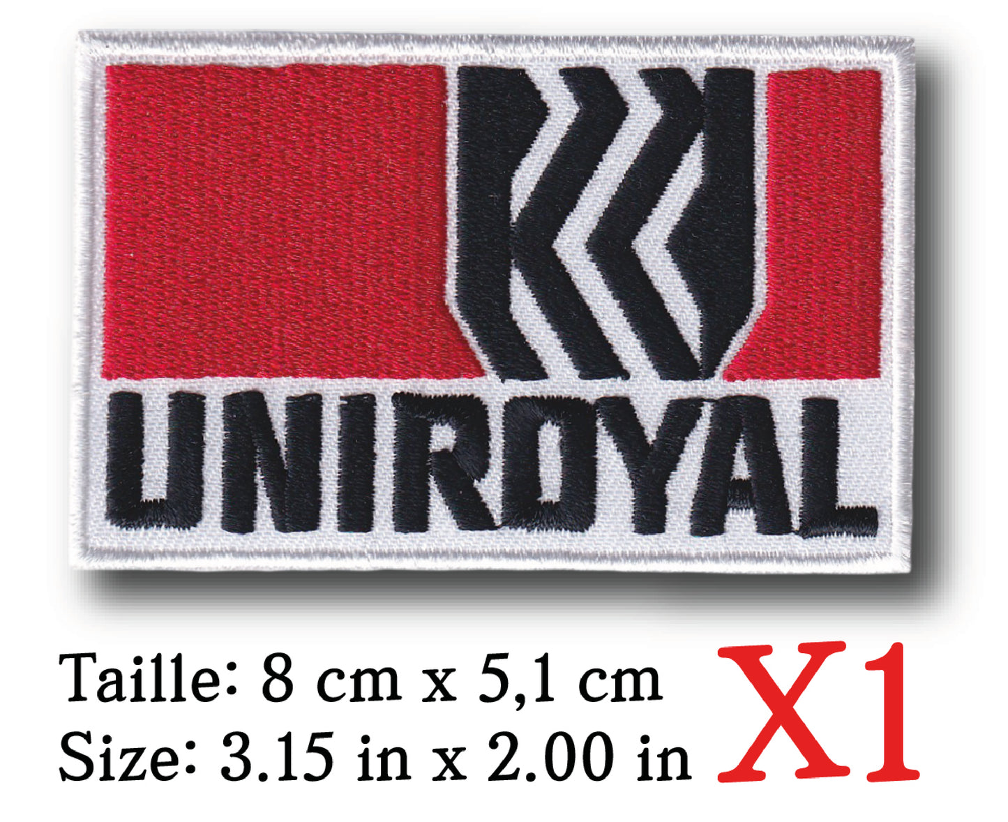 MAXIMUMPATCHES - Ecusson Patch Brodé Thermocollant - 8 cm x 5,1 cm - Pneus Uniroyal