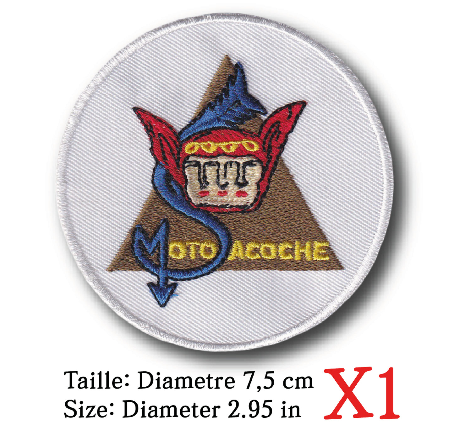 MAXIMUMPATCHES - Diamètre 7,5 cm - Ecusson Patch Brodé Thermocollant - Moto Ancienne Rétro Vintage Motosacoche