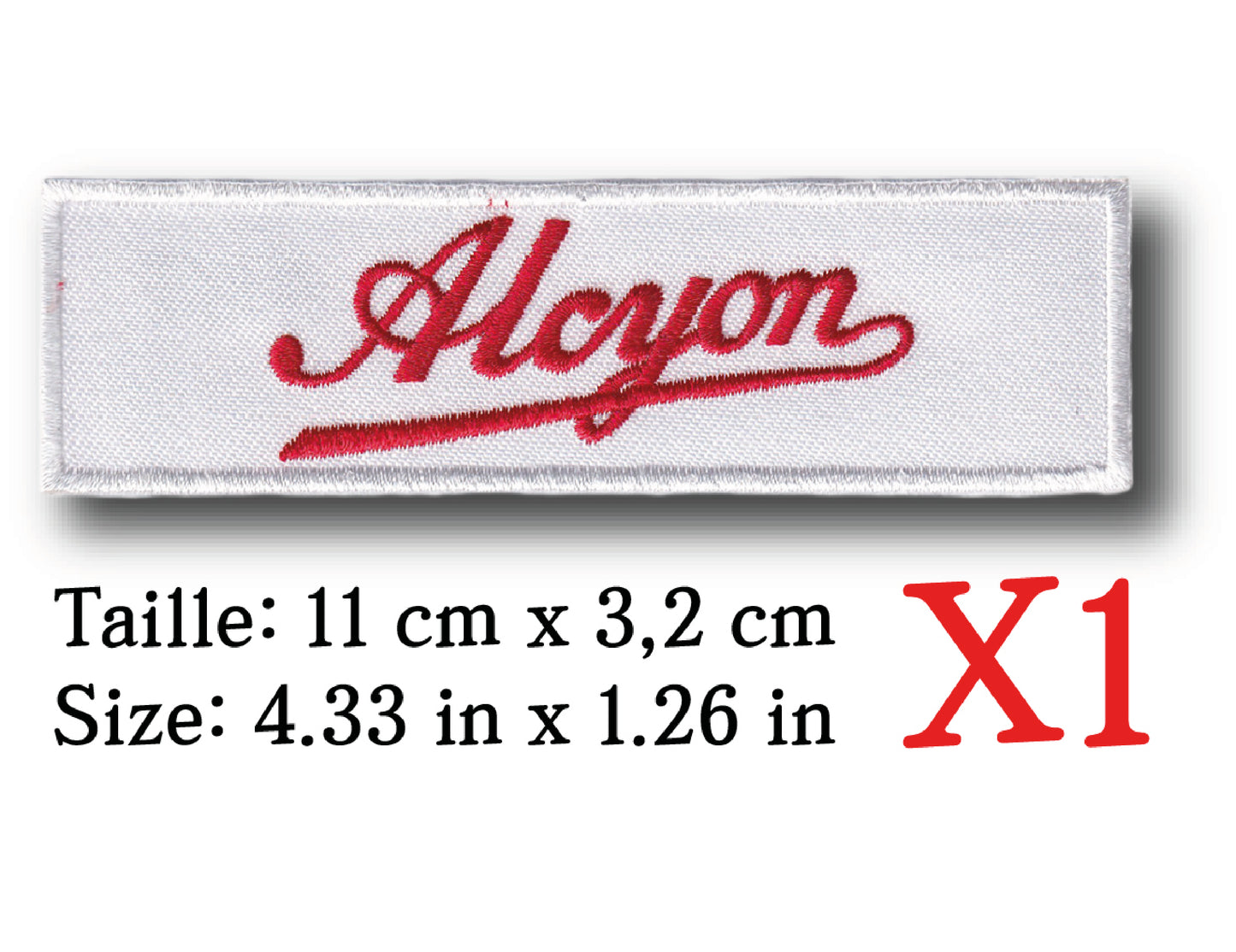 MAXIMUMPATCHES - 11 cm x 3,2 cm - Ecusson Patch Brodé Thermocollant - Moto Ancienne France Rétro Vintage Alcyon