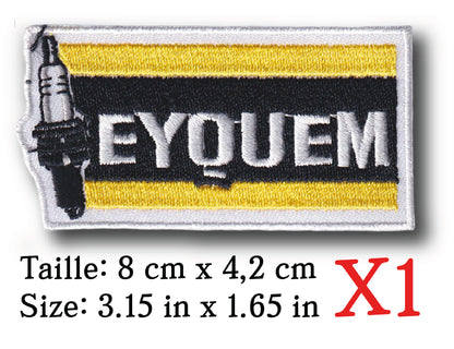 MAXIMUMPATCHES - Ecusson Patch Brodé Thermocollant - 8 cm x 4,2 cm - Bougie Sparkplug Vintage Eyquem